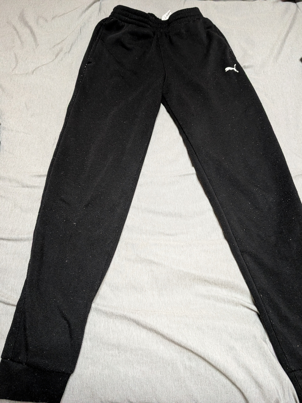 Puma Kids Black Fleece Jogger Pants Size Large